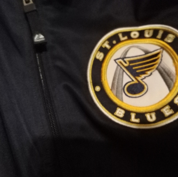 St. Louis Blues Jacket NHL Hockey Blue Yellow Full Zip Coat Men's Large - Picture 3 of 9